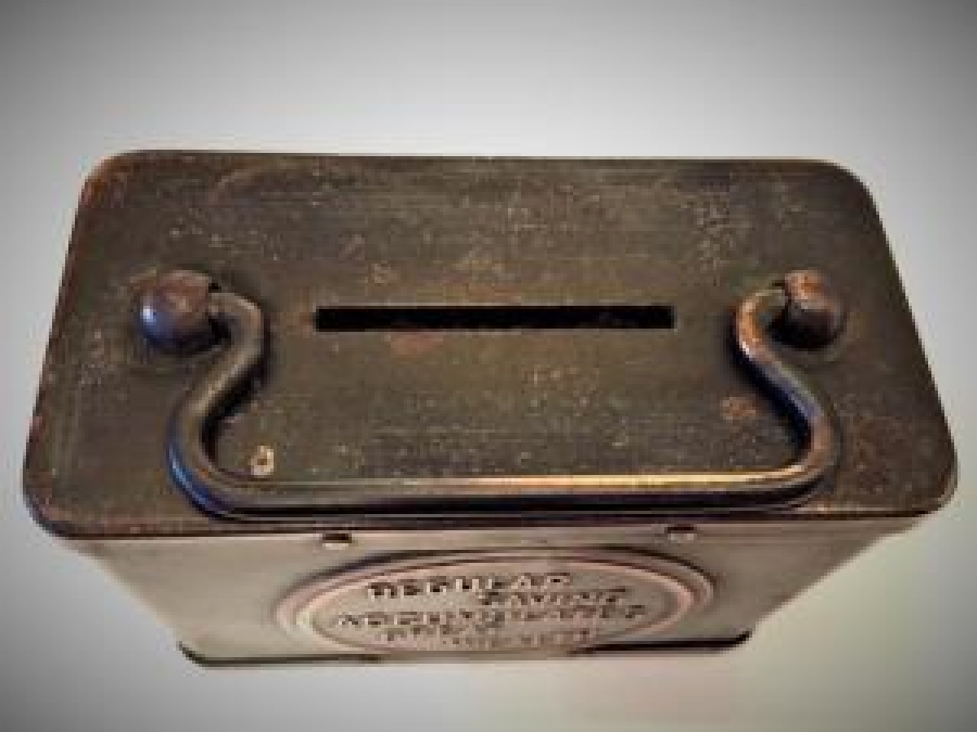 AMERİKAN BRONZ METAL BANKA KUMBARA 1930