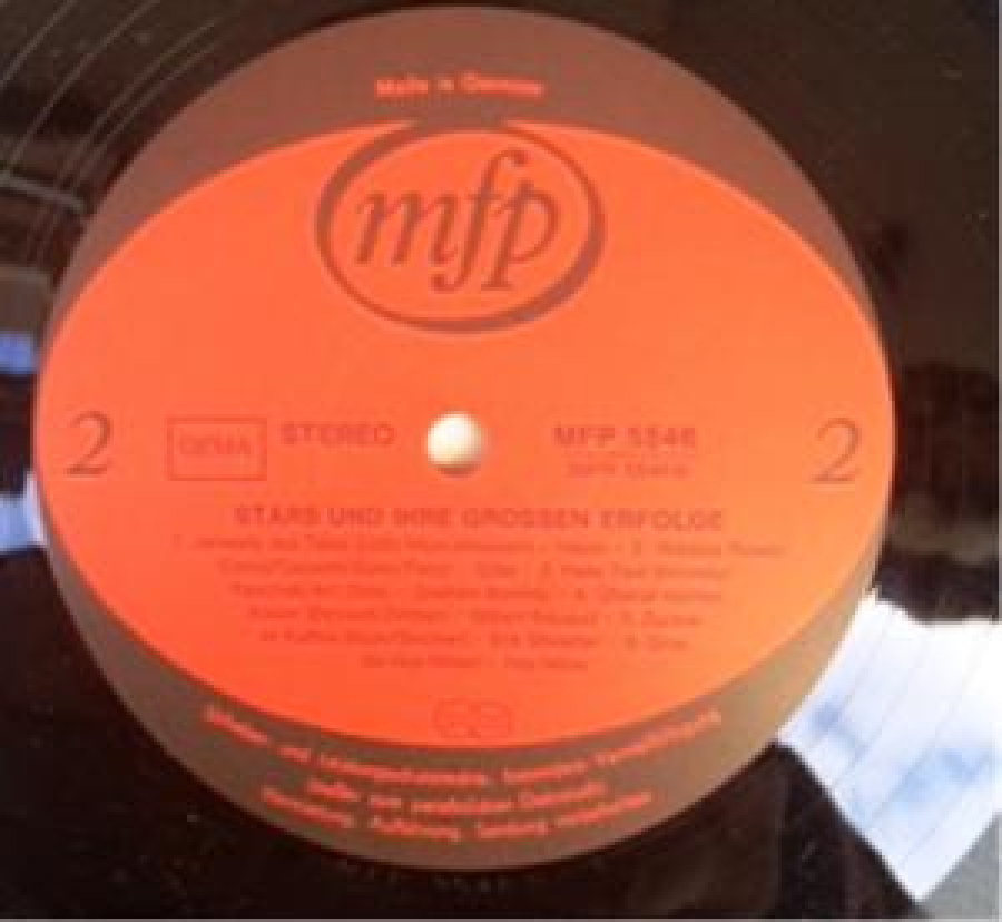 STARS ERFOLGE LP UZUN ÇALAR PLAK ORJİNAL KABINDA 