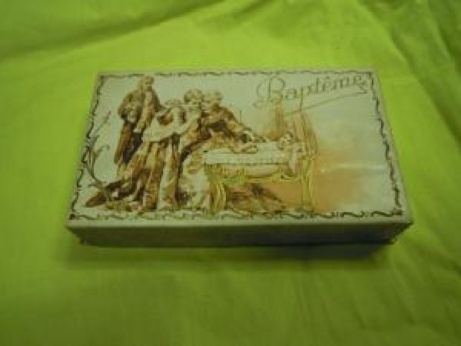 VAFTİZ DAVETİYE BAPTEME ANADOXOE NİNA BOPEOPOYLOY NIKOLAOE PAZBANTHE EGENNHOH TH 8-5-1949 EBAPTIEONT TH 16-10-1949 KAĞIT KUTU 