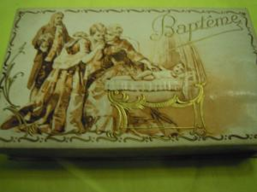 VAFTİZ DAVETİYE BAPTEME ANADOXOE NİNA BOPEOPOYLOY NIKOLAOE PAZBANTHE EGENNHOH TH 8-5-1949 EBAPTIEONT TH 16-10-1949 KAĞIT KUTU 