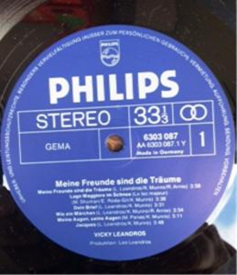 VİCKY LEANDROS-MİENE FREUNDE SİND DİE TRAUME 33 LP UZUN ÇALAR PLAK 