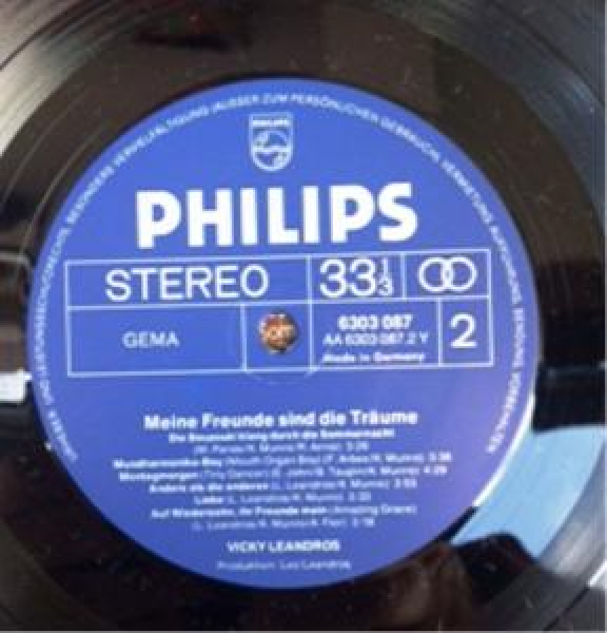 VİCKY LEANDROS-MİENE FREUNDE SİND DİE TRAUME 33 LP UZUN ÇALAR PLAK 