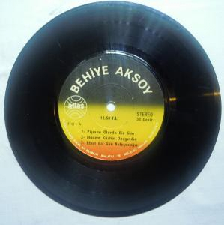MİNİ LP 6 ŞARKI BEHİYE AKSOY 3141-A 33 DEVİR 45 LİK PLAK 