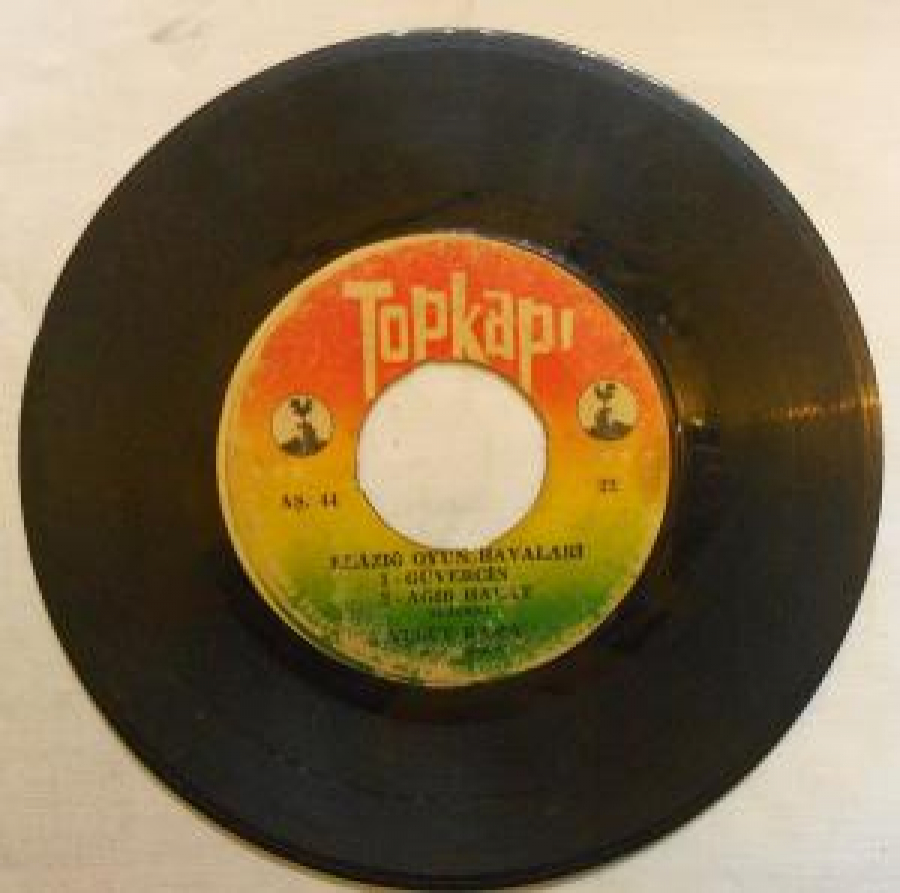 MİNİ LP TOPKAPI 1- HALAY .2- DELİLO . ELAZIĞ OYUN HAVALARI 1- GÜVERCİN 2- AĞIR HALAY ELAZIĞLI YUSUF KAMAÇ 4 ŞARKILIK 45 LİK MİNİ LP YERLİ PLAK 