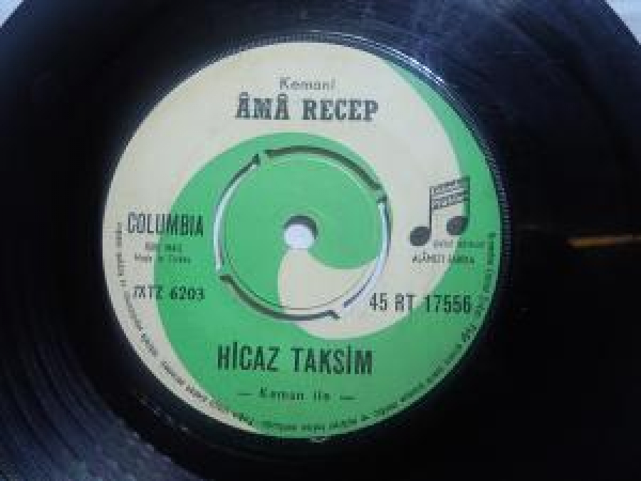 KEMANİ AMA RECEP HİCAZ TAKSİM -KEMAN İLE-, ÇİFTE KİRİŞ İLE RAST TAKSİM 45 LİK YERLİ PLAK 