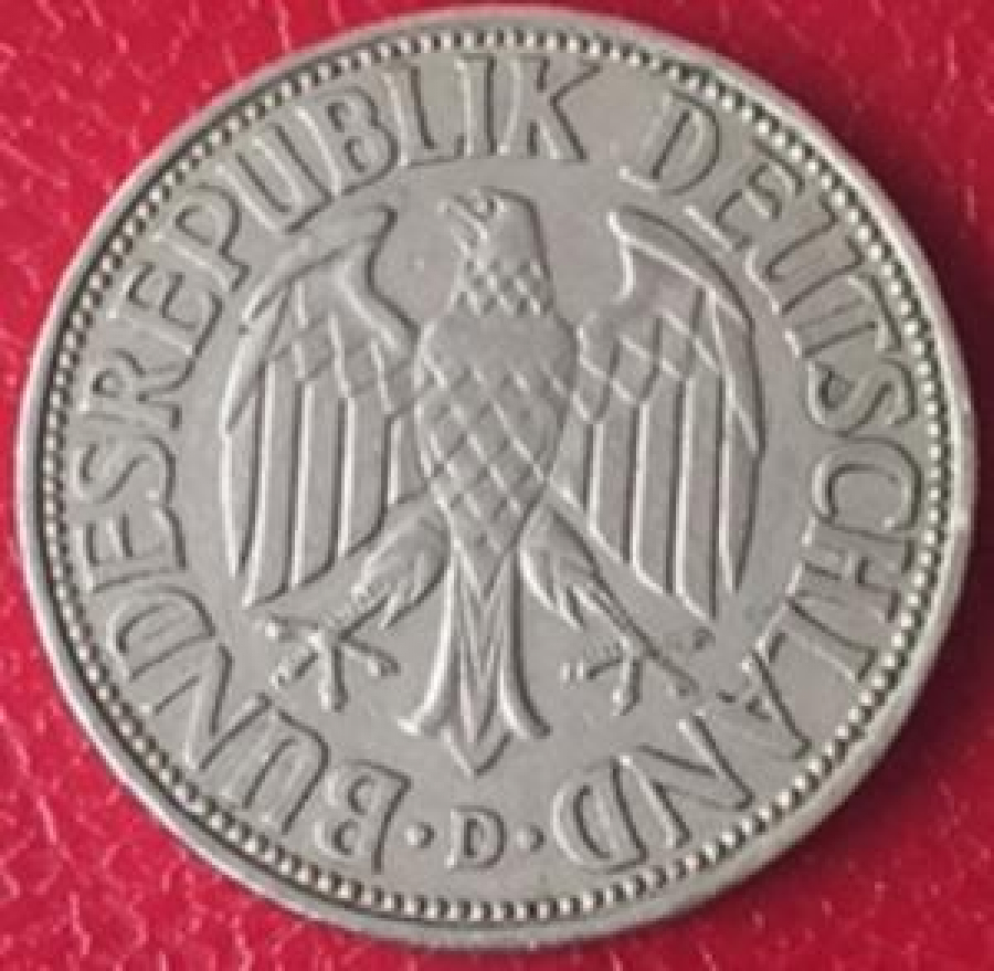 1 DEUTSCH MARK 1959 DEUTSCHLAND.D.BUNDESREPUBLIK METAL PARA
