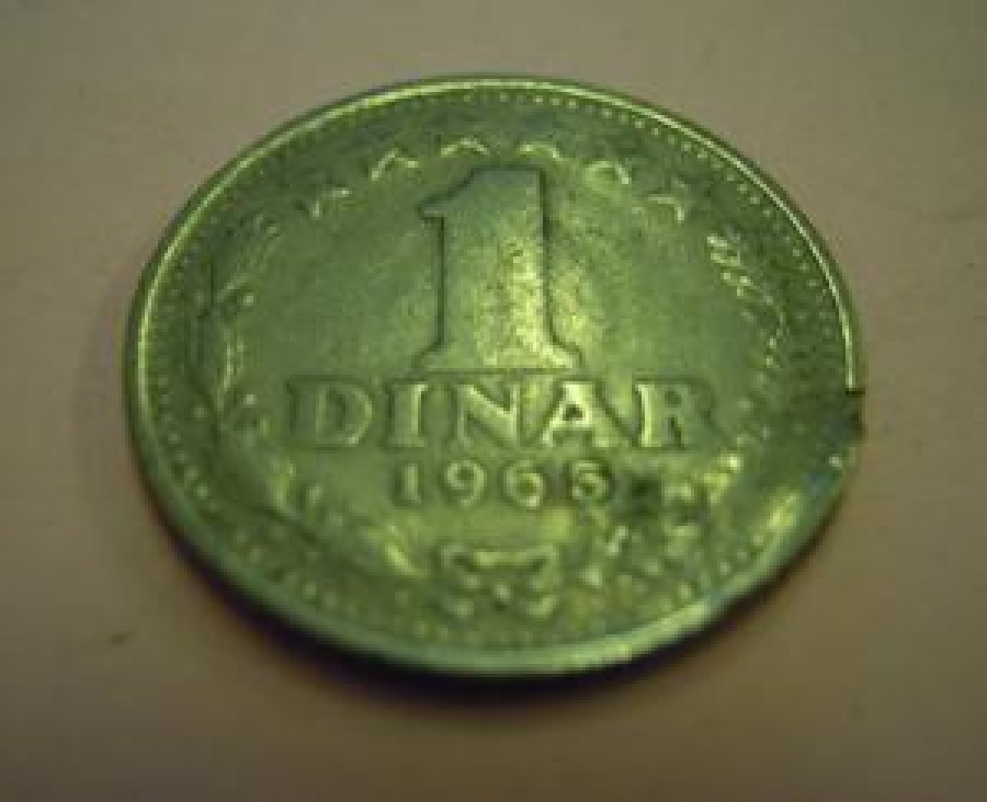 1 DINAR 1965 SOCİJALİSTİÇKA FEDERATİVNA REPUBLİKA JUGOSLAVİJA 