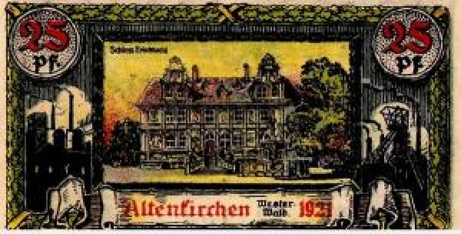 ALMAN NOTGELD KAĞIT PARA ALMANYA TÜRİNGEN KASABASI 25 PFENNİG 447153 