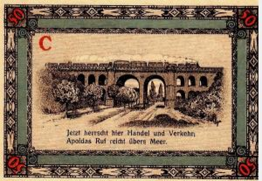 ALMAN NOTGELD KAĞIT PARA ALMANYA TÜRİNGEN KASABASI 50 PFENNİG 31.07.1921 