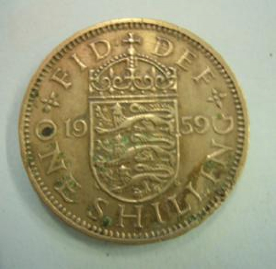 RECİNA ELİZABETH II DEI GRATIA FID DEF ONE SHILLIN 1959 