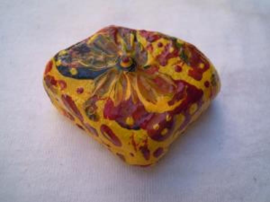 BOYALI UĞUR BEREKET KISMET TAŞ EL BOYAMA DOGAL TAŞDAN