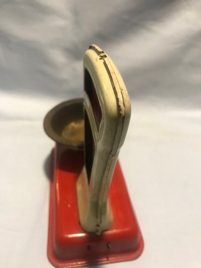 1950  ALMAN TENEKE TEK KEFELİ İBRELİ MEKANİK TERAZİ OYUNCAK