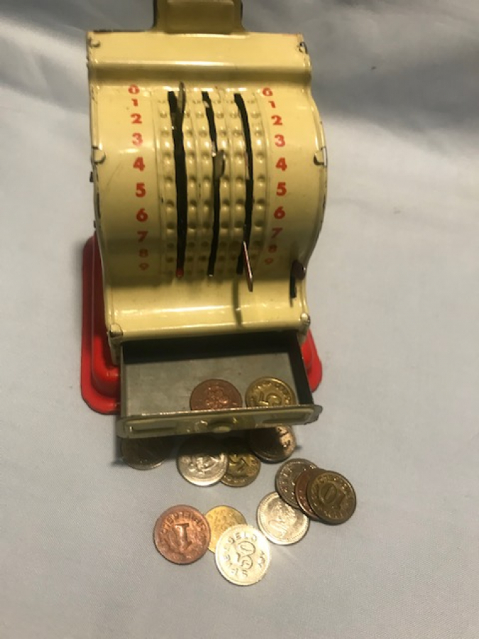 TENEKE MEKANİK YAZAR KASA OYUNCAK  ALMAN 1940 