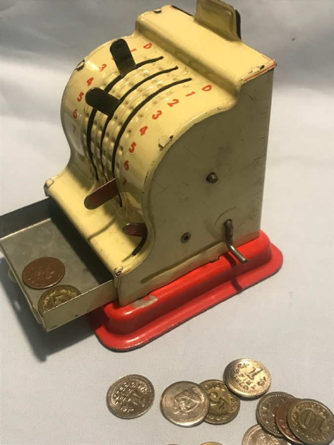 TENEKE MEKANİK YAZAR KASA OYUNCAK  ALMAN 1940 