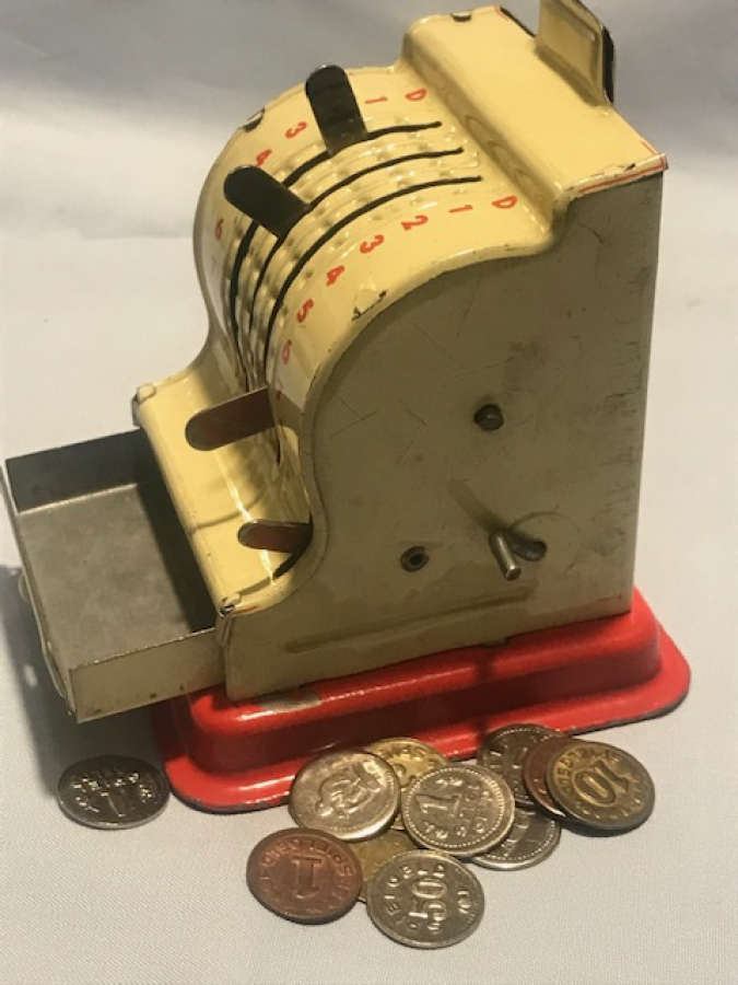 TENEKE MEKANİK YAZAR KASA OYUNCAK  ALMAN 1940 