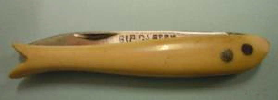 KEMİK SAPLI EL YAPIM BURSA EYEM BALIK ŞEKLİNDE ÇAKI 