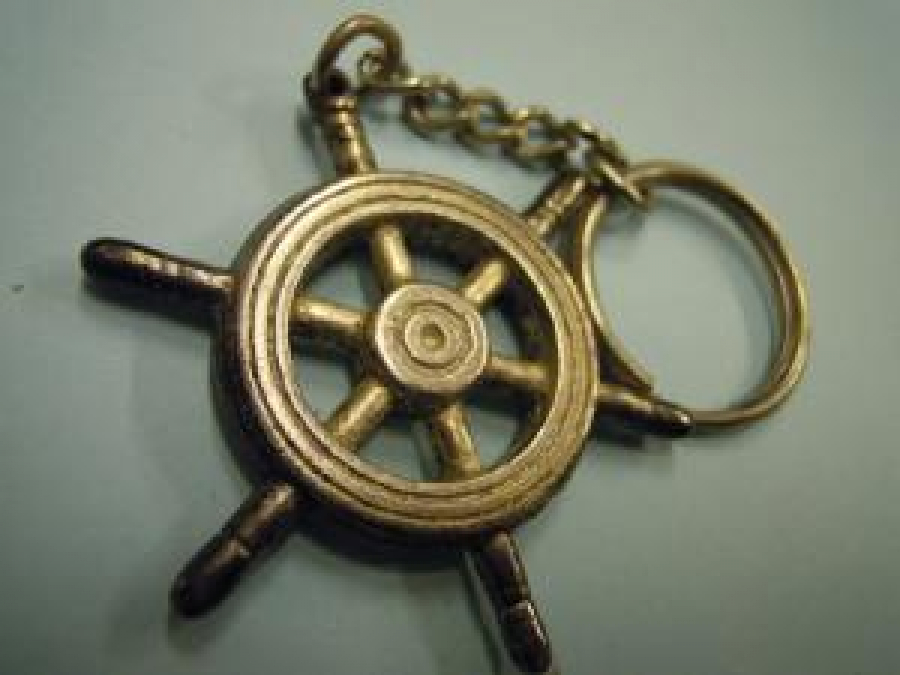 GEMİ DÜMENİ METAL SARI ANAHTARLIK