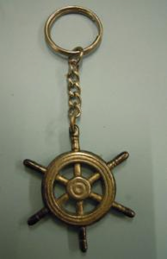 GEMİ DÜMENİ METAL SARI ANAHTARLIK