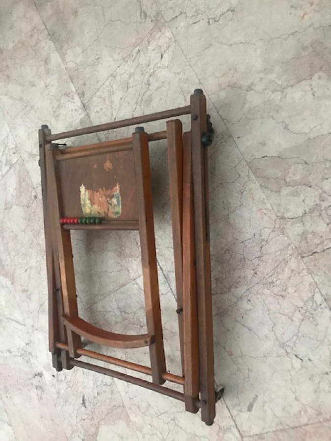 ALMAN AHŞAP TEKERLEKLİ BEBEK YÜRÜTEC VE MAMA SANDALYESİ 1920 YILLAR