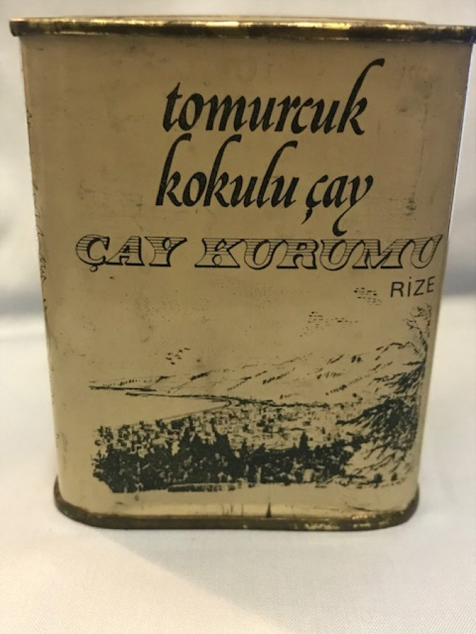 ÇAY KURUMU RİZE TOMURCUK KOKULU CAY TENEKE KAPAKLI ÇAY KUTU