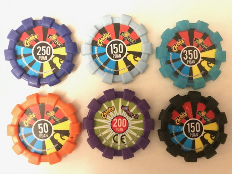 TASO CHEETOS 6 ADET DEGİŞİK RENK VE PUAN KAUCUK KENARLI