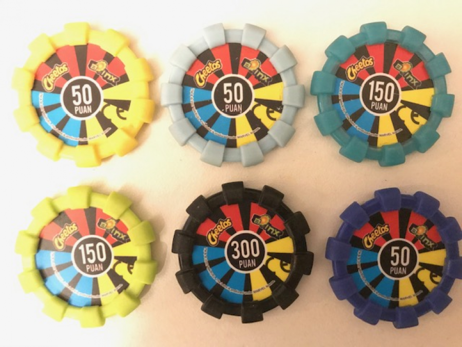 TASO CHEETOS 6 ADET DEGİŞİK RENK VE PUAN KAUCUK KENARLI