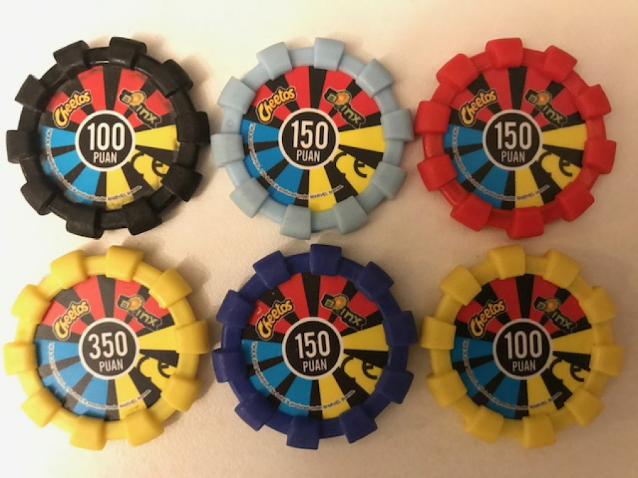 TASO CHEETOS 6 ADET DEGİŞİK RENK VE PUAN KAUCUK KENARLI