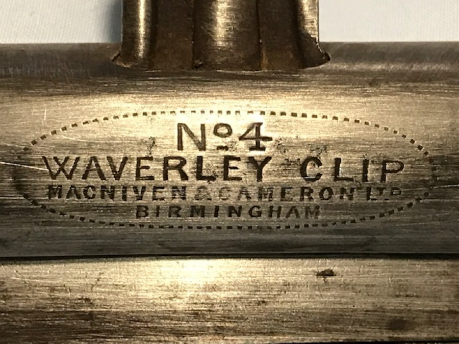 WAVERLEY CLIP MACNIVEN CAMERON LTD BIRMIGHAM  6.5 CM METAL KAGIT TUTACAK