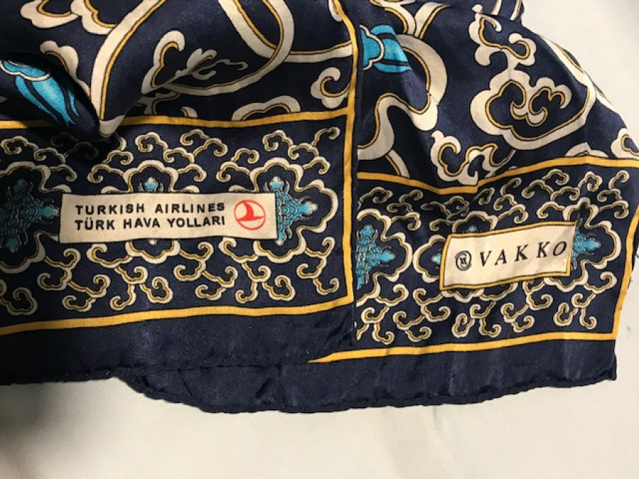 İPEK VAKKO TÜRK HAVA YOLLARI HOSTES FULAR OSMANLI MOTİFLER 