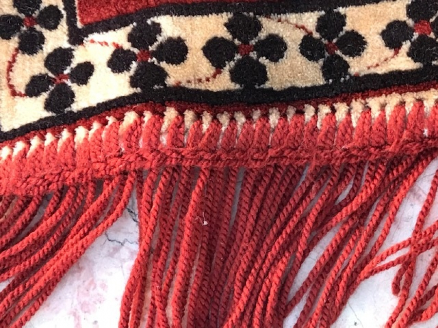 NAMAZLIK TEZGAH  DOKUMA FLOŞ OSMANLI CİCEK MOTİF DESENLİ SECCADE