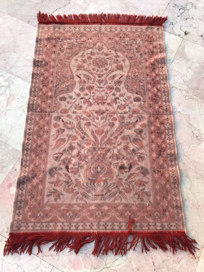 NAMAZLIK TEZGAH  DOKUMA FLOŞ OSMANLI CİCEK MOTİF DESENLİ SECCADE