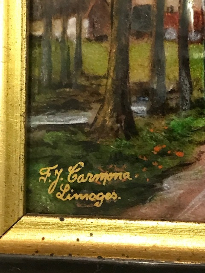 LİMOGES EMAYE EL CALIŞMA RESİM ORJİNAL ÇERÇEVESİ SANATÇI İMZALI ORJİNAL KOLEKSİYON 