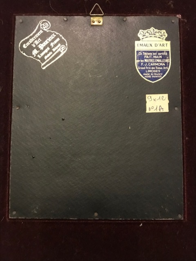 LİMOGES EMAYE EL CALIŞMA RESİM ORJİNAL ÇERÇEVESİ SANATÇI İMZALI ORJİNAL KOLEKSİYON 