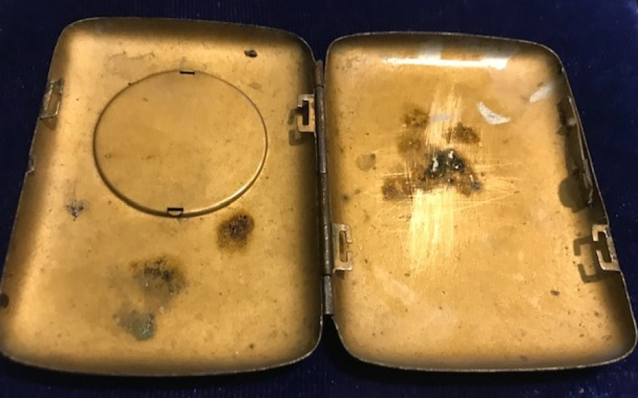 OSMANLI DÖNEMİ GALVANİZ KASA ÜZERİ AYASOFYA CAMİİ TEMALI ASKER İŞİ TÜTÜN CİGARA TABAKASI