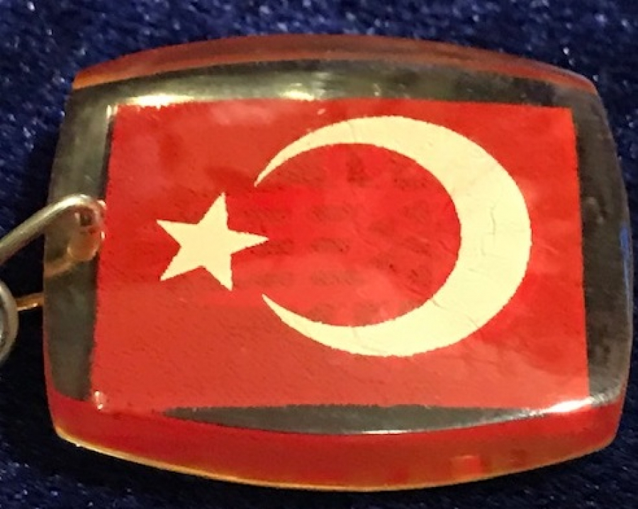 POLİ KARBON TÜRK BAYRAGI VE İSTANBUL SİMGESİ ŞEFFAF ANAHTARLIK