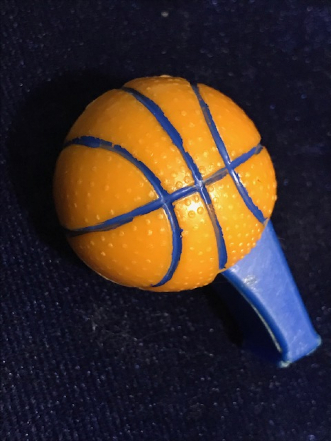  TOP ŞEKLİNDE MAVİ SARI REKDE PLASTİK OYUNCAK  DÜDÜK 