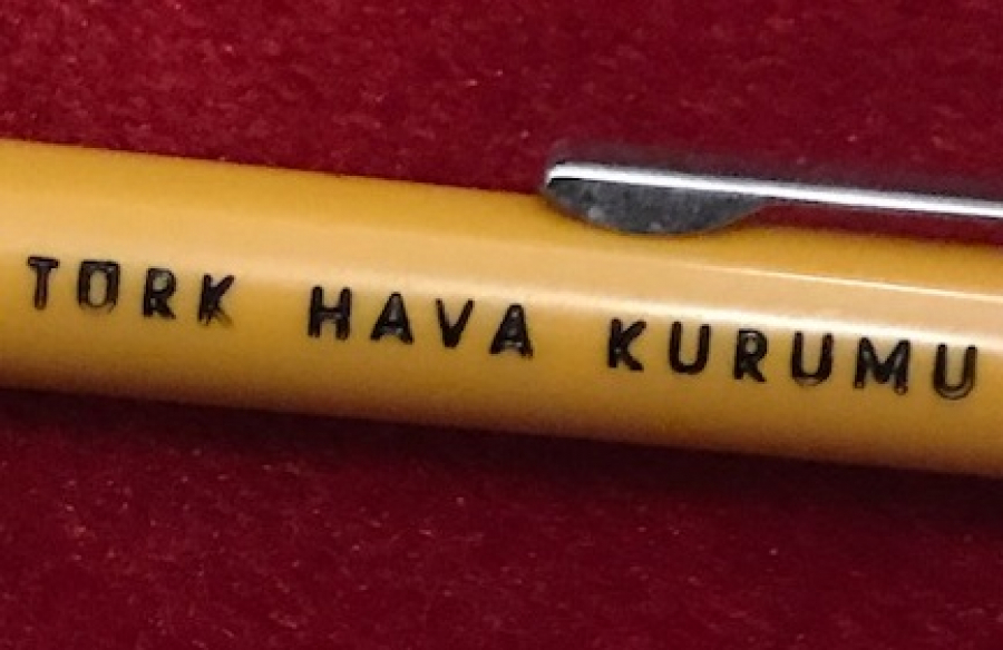 TURK HAVA KURUMU  SARI RENK MİKA OTOMATİK TUKENMEZ KALEM