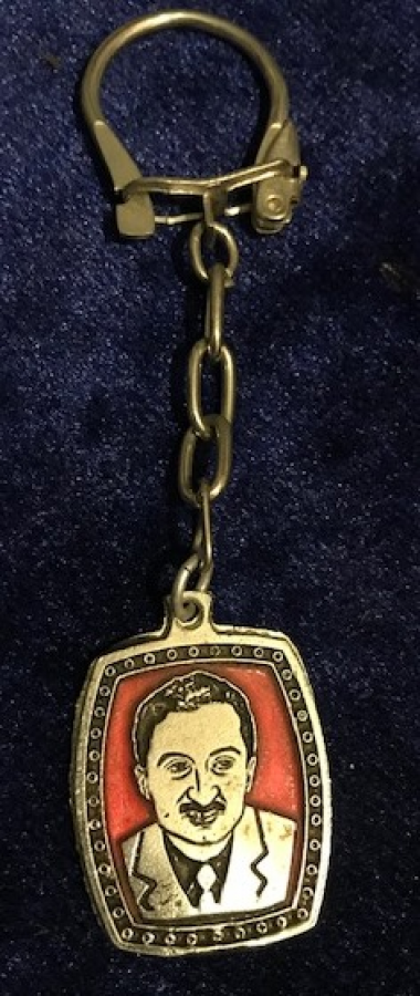  1975 BULENT ECEVİT RESİMLİ METAL KROM ANAHTARLIK