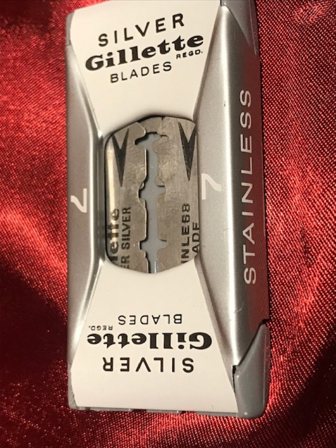 SİLVER GİLLETTE BLADES 7 STAINLESS ENGLAND METAL JİLET KUTU