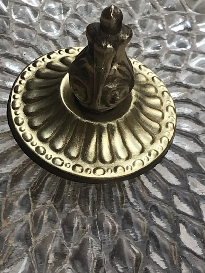 PİRİNC BİLLÜR DAMLA DESEN CAM TAVAN LAMBASI 1960 LAR SORUNSUZ