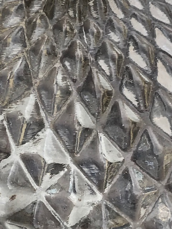 PİRİNC BİLLÜR DAMLA DESEN CAM TAVAN LAMBASI 1960 LAR SORUNSUZ