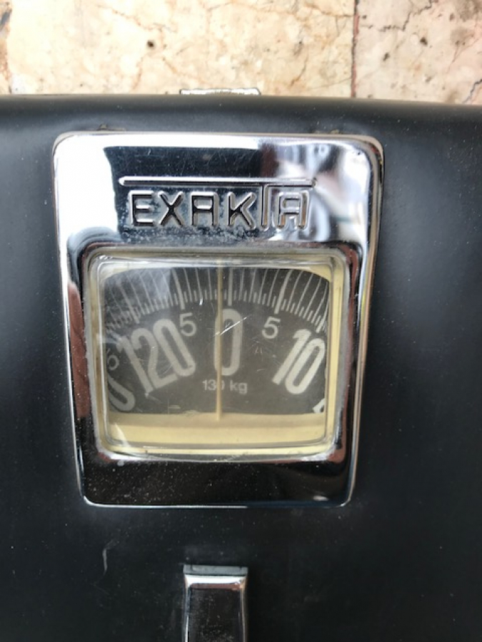  EXAKTA KROM SİYAH DERİ TARTI BASKUL 130 KG MEKANİK TERAZİ