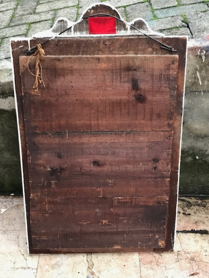 OSMANLI HİLALİAHMER AHŞAP MASİF CERCEVELİ AYNA  53 X 86 ÖLCÜLERİNDE