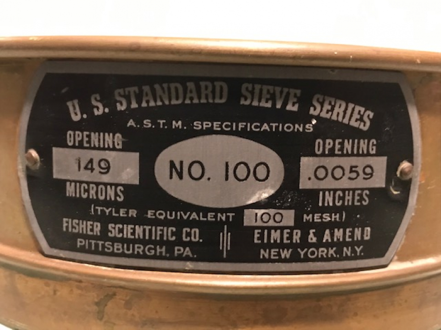 1950 WS TYLER NOS ŞİRKETİ ABD STANDART ELEK NO. 100 MİKRON 149 ALTIN ​​TEST ELEGİ