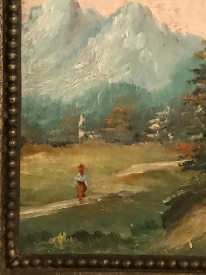 DURALİT ÜZERİNE YAGLI BOYA RESİM KENDİ CERCEVESİNDE 