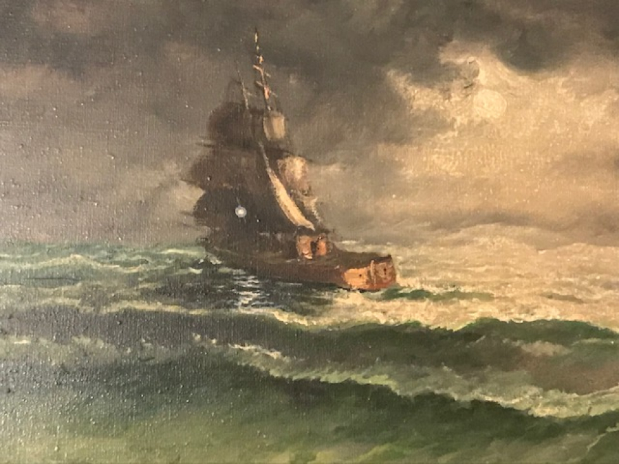 HAYDAR BESİM AYDAR İMZALI YAGLI BOYA ORJİNAL CERCEVESİNDE DENİZ  CALIŞMASI