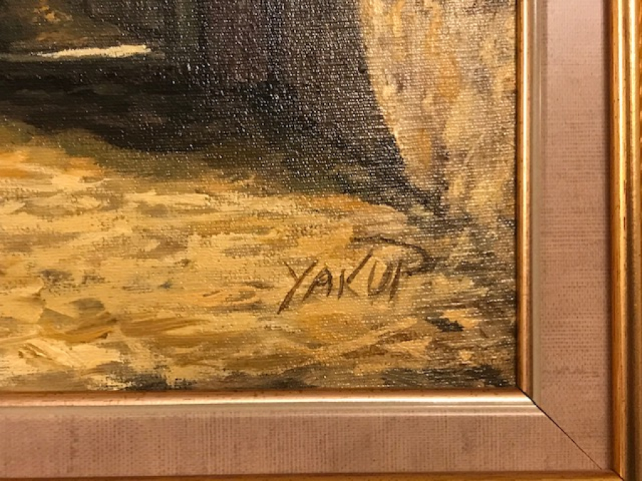 D.1944 O.2024 YAKUP HÜSEYİNZADE İRANLI ACEDEMİSYEN HOCANIN KÖYÜM CALIŞMASI TUAL YAGLI BOYA