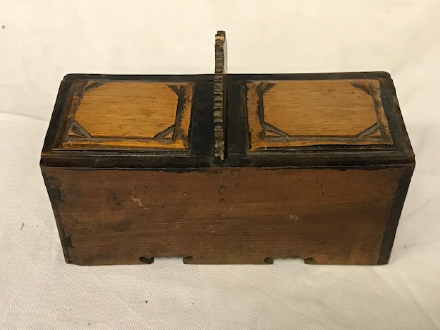 KAHVEDAN KAHVE ŞEKER AHŞAP CEKMECELİ ÇİFT GÖZLÜ MUHAFAZA SAKLAMA KUTUSU