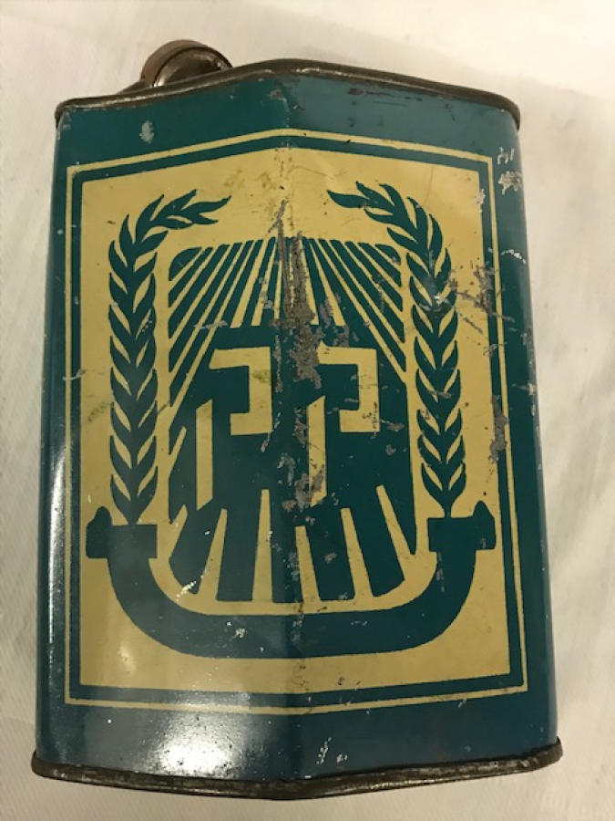 1950 OR AHAYİM İSTANBUL BALAT MUSEVİ HASTANESİ BAGIŞ TEBERRU KUMBARA TENEKE ANAHTARLI