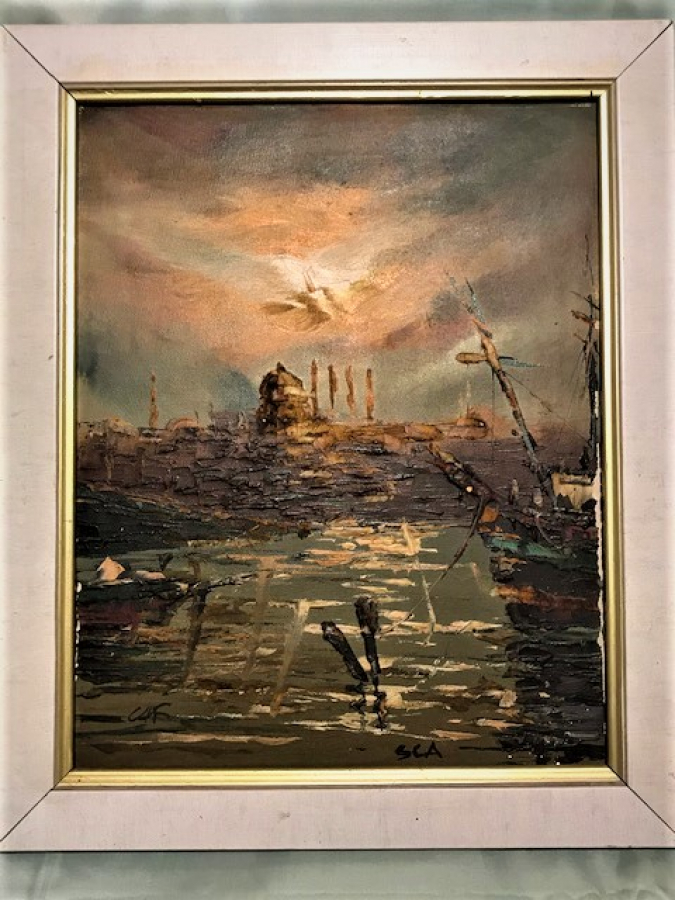 TUAL YAGLI BOYA RESİM SALACAK BOGAZDAN SULTANAHMET AYASOFYA 